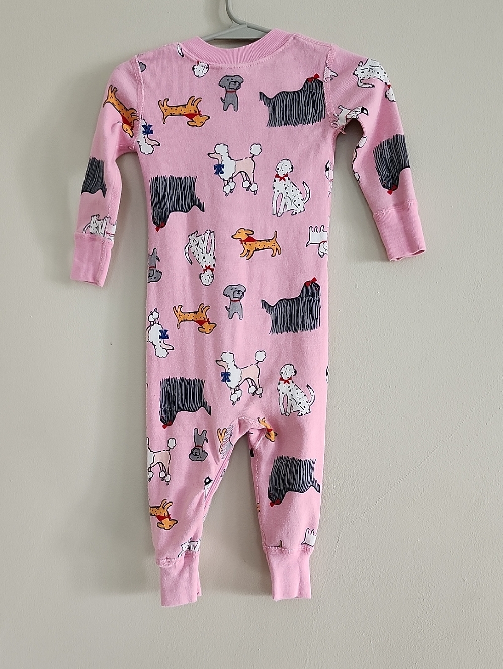Hanna Andersson Pink Dog-Print One-Piece Romper Pajamas , 12-18M - Picture 5 of 9